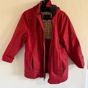 London Fog Red Lined Jacket Med Petite